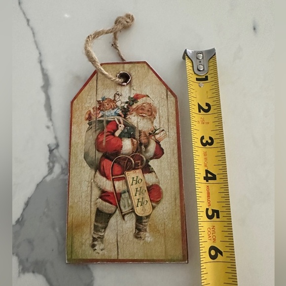 Other - Wooden Santa Christmas gift tag